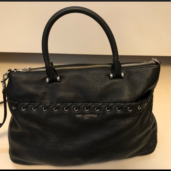 Karl Lagerfeld Handbags - Karl Lagerfeld black leather shoulder bag